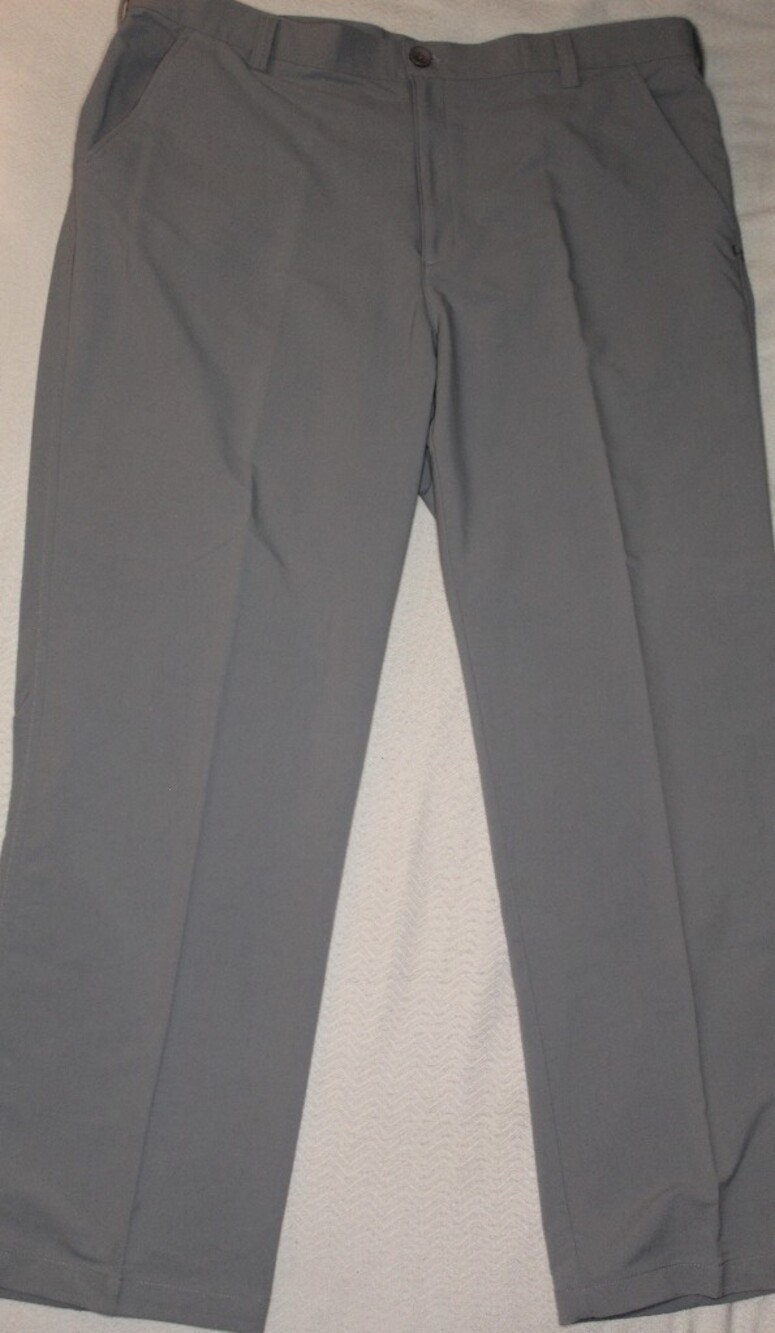 Under Armour Golf Pants Mens 40/30 Gray Straight Leg Performance Stretch Flat